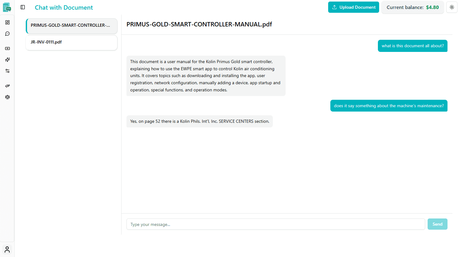 Docu Whisperer Interface